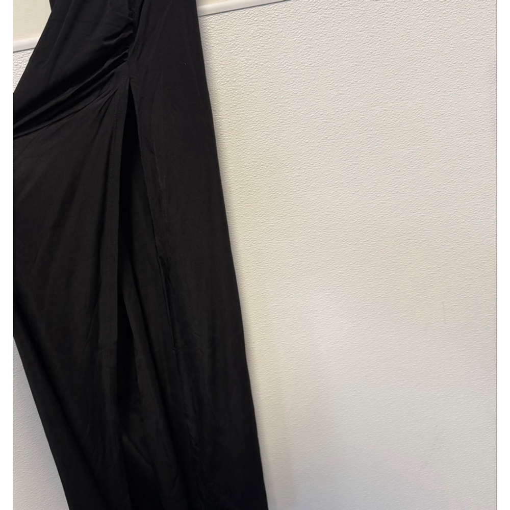 Armani Exchange Black Square-Neck Midi Dress Large New NWT MSRP $140 long split - Picture 14 of 15